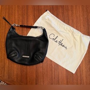 Cole Haan black leather hobo bag